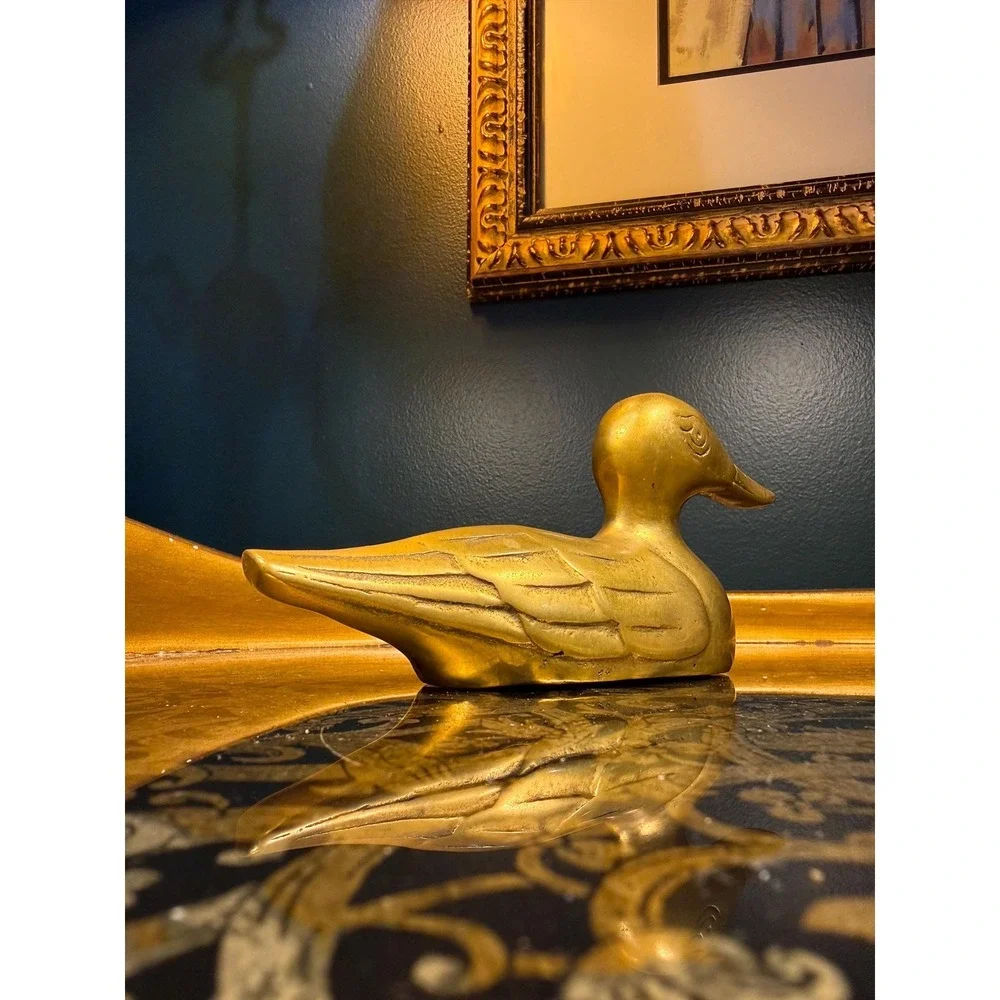 Vintage Solid Brass Duck Figurine | 6
